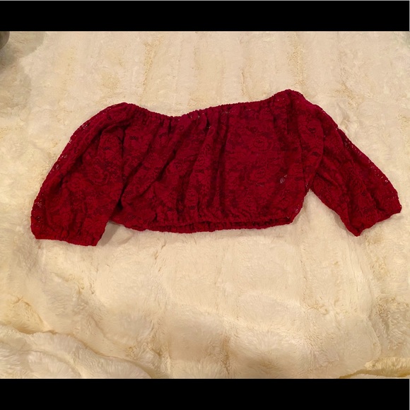 Mauve Lace Crop Top - Picture 1 of 1